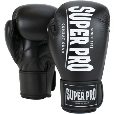 Super Pro Combat Gear Bokshandschoenen - Zwart/Wit - 10 oz - Type Super Pro Combat Gear Bokshandschoenen - Zwart/Wit - 10 oz - Type