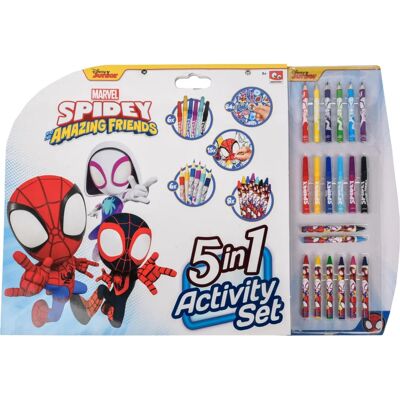 Conjunto de atividades de colorir Spidey 5-em-1 - Caixa de atividades de colorir Conjunto de atividades de colorir Spidey 5-em-1 - Caixa de atividades de colorir
