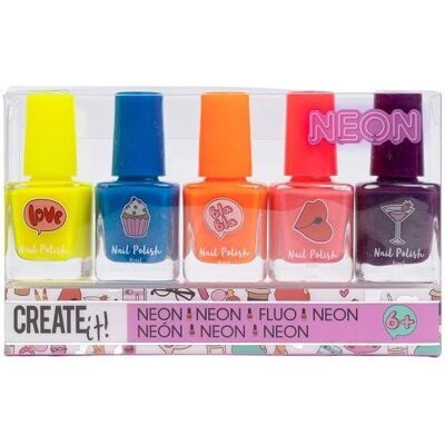 Set di Smalti Neon Create It! - 5 pezzi per bambini Set di Smalti Neon Create It! - 5 pezzi per bambini