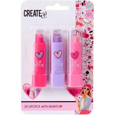 Create It! Lippenstift-Set - 3er Herzförmiges Lippenstift-Set Create It! Lippenstift-Set - 3er Herzförmiges Lippenstift-Set