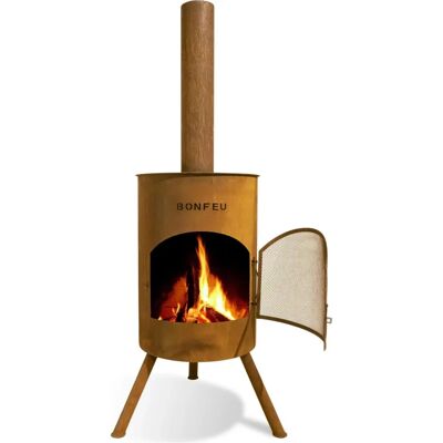 BonFeu Rouille 172cm Cheminée Extérieure - Foyer de Feu BonFeu Rouille 172cm Cheminée Extérieure - Foyer de Feu