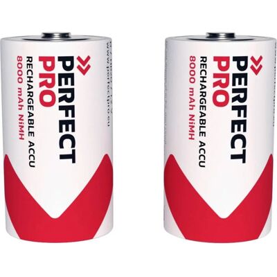 Piles rechargeables PerfectPro D - 8000mAh, 1.2V - 2 pièces - Publicité Piles rechargeables PerfectPro D - 8000mAh, 1.2V - 2 pièces - Publicité