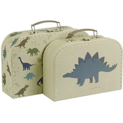 A Little Lovely Company Dinosaur Suitcase Set - Toy Storage Organizer A Little Lovely Company Dinosaur Suitcase Set - Toy Storage Organizer