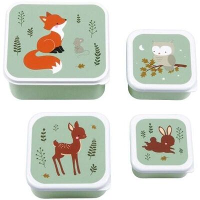 A Little Lovely Company Multicolour 4er Lunchbox-Set - Brotdosen-Set A Little Lovely Company Multicolour 4er Lunchbox-Set - Brotdosen-Set