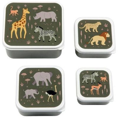 Set de Loncheras Gris - A Little Lovely Company, 4 piezas Set de Loncheras Gris - A Little Lovely Company, 4 piezas