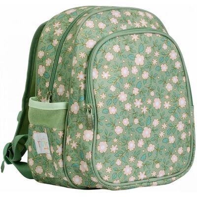 Sac à Dos A Little Lovely Company - Fleurs Sage - Bretelles réglables - Grand compartiment - 13L Sac à Dos A Little Lovely Company - Fleurs Sage - Bretelles réglables - Grand compartiment - 13L