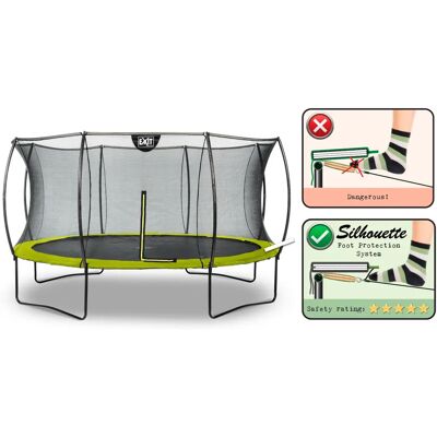 EXIT Silhouette trampoline - Large, green, safety net - Trampoline for kids EXIT Silhouette trampoline - Large, green, safety net - Trampoline for kids