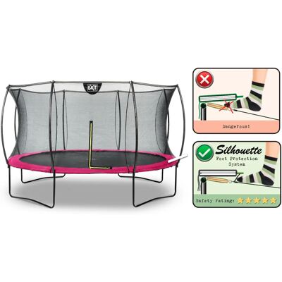 EXIT Silhouette trampoline - pink - Safety net - 366cm - Kid's outdoor fun EXIT Silhouette trampoline - pink - Safety net - 366cm - Kid's outdoor fun