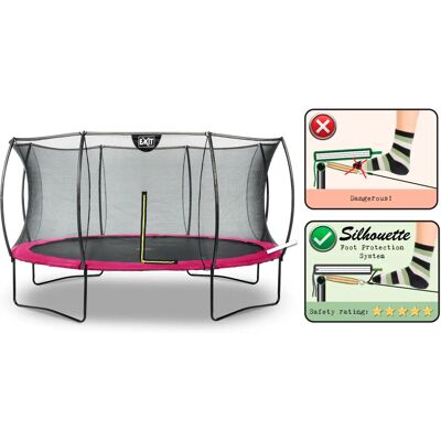 EXIT Silhouette trampoline - pink - 427cm - Kids outdoor safety net sport EXIT Silhouette trampoline - pink - 427cm - Kids outdoor safety net sport