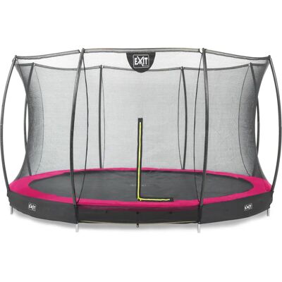 EXIT Silhouette ground trampoline ø366cm with safety net - pink EXIT Silhouette ground trampoline ø366cm with safety net - pink