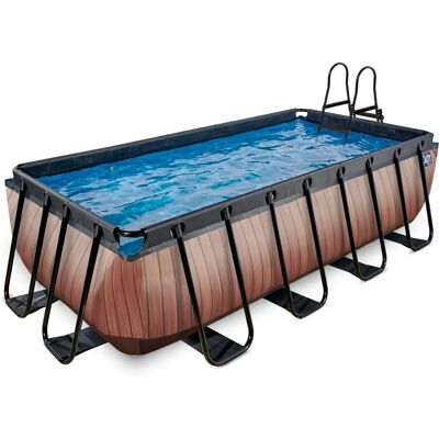 EXIT Holzpool 400x200 cm mit Sandfilterpumpe - Braun EXIT Holzpool 400x200 cm mit Sandfilterpumpe - Braun