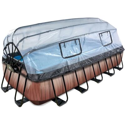 EXIT Holzpool 540x250 cm mit Dome und Sandfilterpumpe - braun EXIT Holzpool 540x250 cm mit Dome und Sandfilterpumpe - braun