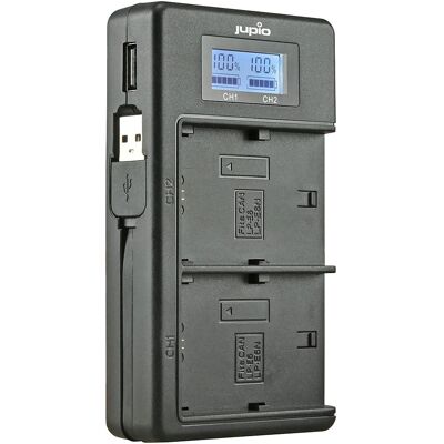 Jupio USB-Doppellader mit LCD für Canon LP-E6/NH Jupio USB-Doppellader mit LCD für Canon LP-E6/NH