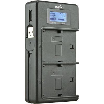 Jupio Canon LP-E17 Dubbele Oplader met LCD en Powerbank Jupio Canon LP-E17 Dubbele Oplader met LCD en Powerbank