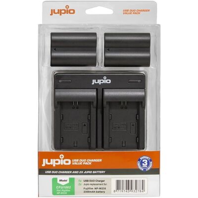 Jupio Camera Battery Set - 2x NP-W235, Dual USB Charger Jupio Camera Battery Set - 2x NP-W235, Dual USB Charger