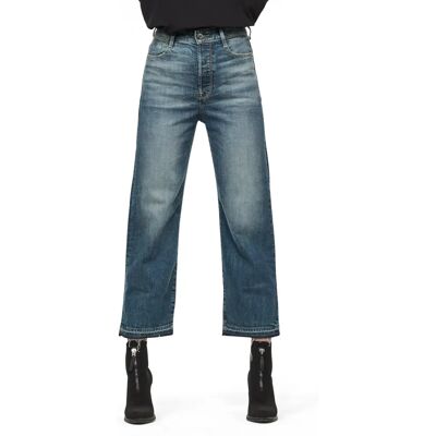 G-Star RAW Tedie Ultra High Straight Ripped Edge Ankle C Jeans - Bleu moyen - Femmes G-Star RAW Tedie Ultra High Straight Ripped Edge Ankle C Jeans - Bleu moyen - Femmes