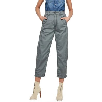 Pantalones G-Star Raw Mujer Army City de Cintura Media Rectos - Gris Algodón Pantalones G-Star Raw Mujer Army City de Cintura Media Rectos - Gris Algodón