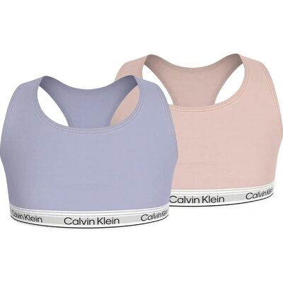 Calvin Klein Pack de 2 Brassières - Coton stretch respirant, sans rembourrage Calvin Klein Pack de 2 Brassières - Coton stretch respirant, sans rembourrage