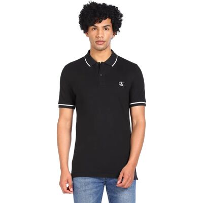 Calvin Klein Polo Tipping Slim (J30J315603) - noir - Publicité Calvin Klein Polo Tipping Slim (J30J315603) - noir - Publicité