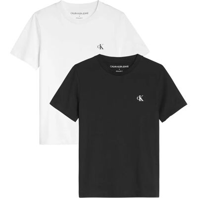 Calvin Klein Pack de 2 T-Shirts Monogramme Blanc/Noir Calvin Klein Pack de 2 T-Shirts Monogramme Blanc/Noir