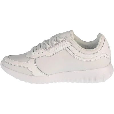 Białe Skórzane Buty Sportowe Calvin Klein na Sznurowadła - Sneakers Białe Skórzane Buty Sportowe Calvin Klein na Sznurowadła - Sneakers