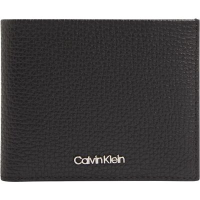 Skórzany portfel Calvin Klein - Cienki czarny bifold - Portfel Skórzany portfel Calvin Klein - Cienki czarny bifold - Portfel