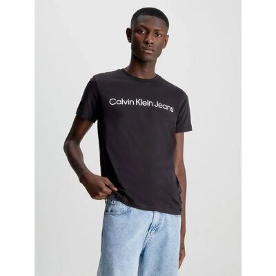 Calvin Klein Core Logo Institutionnel Slim T-Shirt à Manches Courtes (J30J322552) - noir (J30J322552-BEH) Calvin Klein Core Logo Institutionnel Slim T-Shirt à Manches Courtes (J30J322552) - noir (J30J322552-BEH)