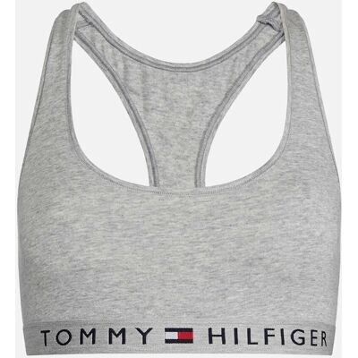 Tommy Hilfiger Donna Reggiseno Bralette in Cotone Grigio - Bralette Tommy Hilfiger Donna Reggiseno Bralette in Cotone Grigio - Bralette