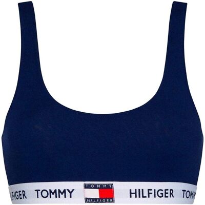 Tommy Hilfiger Logo Underband Organická Bavlněná Braletka (UW0UW02225) - námořnická modrá Tommy Hilfiger Logo Underband Organická Bavlněná Braletka (UW0UW02225) - námořnická modrá