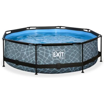 EXIT Piscine en acier ø300x76cm - Gris - Piscine - Publicité EXIT Piscine en acier ø300x76cm - Gris - Piscine - Publicité