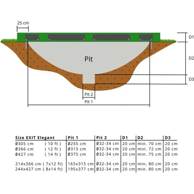 EXIT Ground trampoline - 244x427cm - green EXIT Ground trampoline - 244x427cm - green