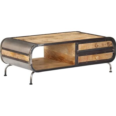 vidaXL Mango-Holz Couchtisch - 100x50x35 cm - Antikstil - Braun vidaXL Mango-Holz Couchtisch - 100x50x35 cm - Antikstil - Braun