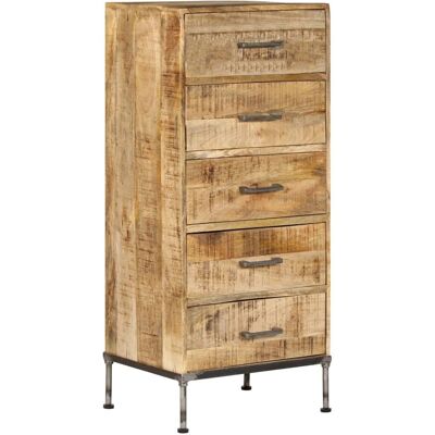 vidaXL Commode en Bois de Manguier - Vintage avec 5 Tiroirs - Publicité vidaXL Commode en Bois de Manguier - Vintage avec 5 Tiroirs - Publicité