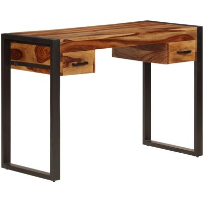 vidaXL Schreibtisch mit 2 Schubladen - Massivholz - 110x50x77 cm vidaXL Schreibtisch mit 2 Schubladen - Massivholz - 110x50x77 cm