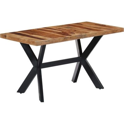 VidaXL Massief Sheesham Houten Eettafel - Industriële Stijl VidaXL Massief Sheesham Houten Eettafel - Industriële Stijl