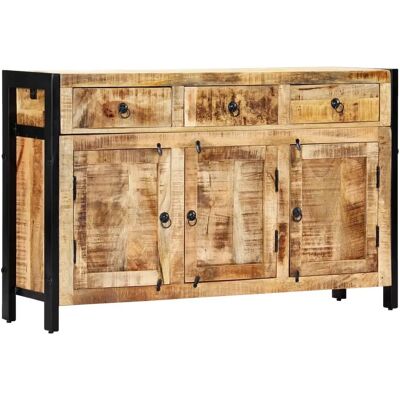 vidaXL Buffet en bois de mango massif - Meuble de rangement industriel rustique - Publicité vidaXL Buffet en bois de mango massif - Meuble de rangement industriel rustique - Publicité