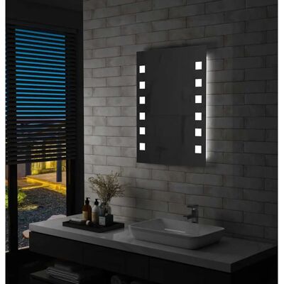 vidaXL Lustro ścienne do łazienki z LED - 60x80 cm vidaXL Lustro ścienne do łazienki z LED - 60x80 cm