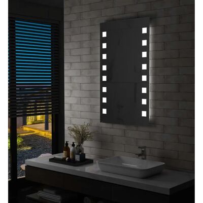 vidaXL Badezimmerspiegel mit LED - 60x100cm - Badezimmer Spiegel vidaXL Badezimmerspiegel mit LED - 60x100cm - Badezimmer Spiegel