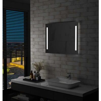 vidaXL Lustro ścienne do łazienki z LED - 80x60cm - Lustro do Łazienki vidaXL Lustro ścienne do łazienki z LED - 80x60cm - Lustro do Łazienki