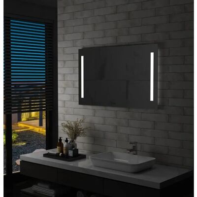 vidaXL lustro ścienne do łazienki z LED - 100x60cm vidaXL lustro ścienne do łazienki z LED - 100x60cm