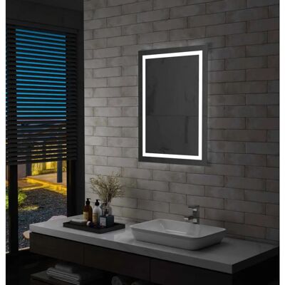 Miroir de salle de bain LED avec capteur tactile - 60x80cm - Publicité Miroir de salle de bain LED avec capteur tactile - 60x80cm - Publicité