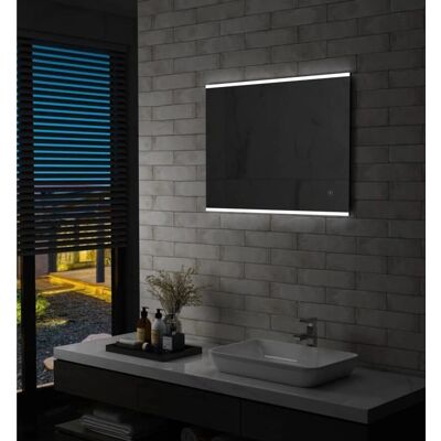 vidaXL Lustro ścienne do łazienki z LED i czujnikiem dotykowym 80x60cm - Lustro do łazienki vidaXL Lustro ścienne do łazienki z LED i czujnikiem dotykowym 80x60cm - Lustro do łazienki