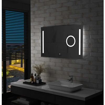 vidaXL Lustro na Ścianę do Łazienki - LED, Dotykowy Czujnik, 100x60 cm vidaXL Lustro na Ścianę do Łazienki - LED, Dotykowy Czujnik, 100x60 cm