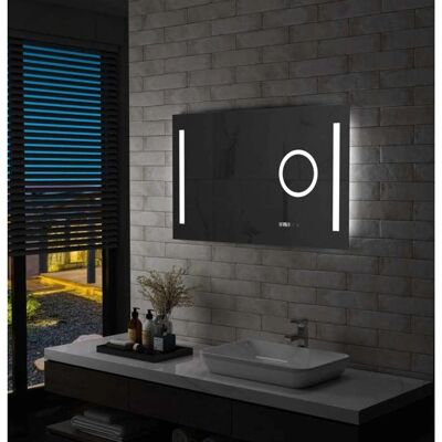 Lustro ścienne do łazienki LED i czujnik dotykowy - 100x60cm Lustro ścienne do łazienki LED i czujnik dotykowy - 100x60cm