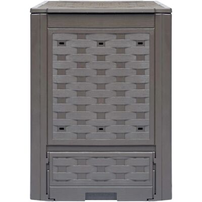 Composteur de jardin marron 60x60x83 cm 300 L Rattan Résistant UV - Publicité Composteur de jardin marron 60x60x83 cm 300 L Rattan Résistant UV - Publicité