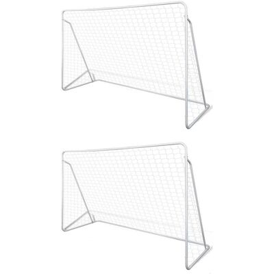 vidaXL Fußballtornetze - 240x90x150 cm - Stahl vidaXL Fußballtornetze - 240x90x150 cm - Stahl