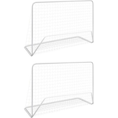 vidaXL Fußballtore - 182x61x122 cm, Weiß, 2 Stück vidaXL Fußballtore - 182x61x122 cm, Weiß, 2 Stück