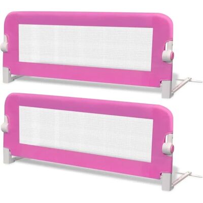 vidaXL 2x Kleinkind-Sicherheitsbettgeländer Pink 102x42cm vidaXL 2x Kleinkind-Sicherheitsbettgeländer Pink 102x42cm