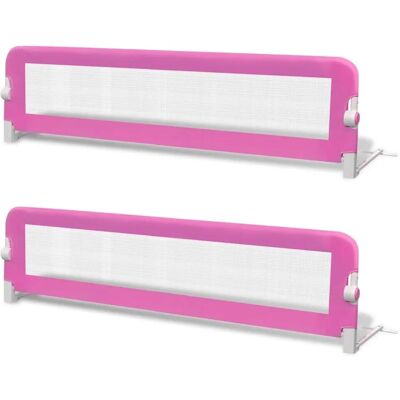 vidaXL 2x Barriera di sicurezza per letto bambino rosa 150x42cm - Protezione letto vidaXL 2x Barriera di sicurezza per letto bambino rosa 150x42cm - Protezione letto