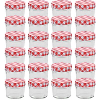 vidaXL Konservengläser mit weißen/roten Deckeln - 110 ml - Jam jars vidaXL Konservengläser mit weißen/roten Deckeln - 110 ml - Jam jars